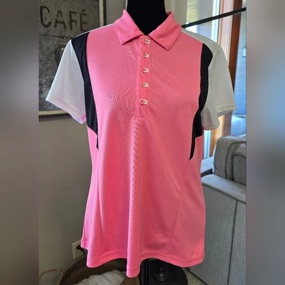 Izod Tops Izod Cool Fx Colorblock Pink Golf Polo Shirt Sz M